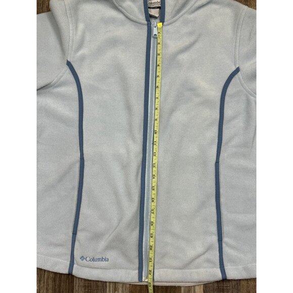 Columbia Womens Light Blue Fleece Hooded Long Sleeve Jacket Full Zip Size Large - Picture 14 of 16